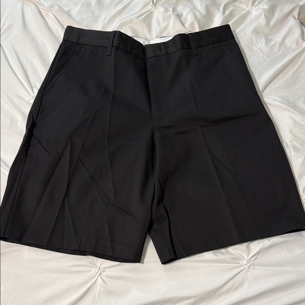Men's Black Flat Front Shorts